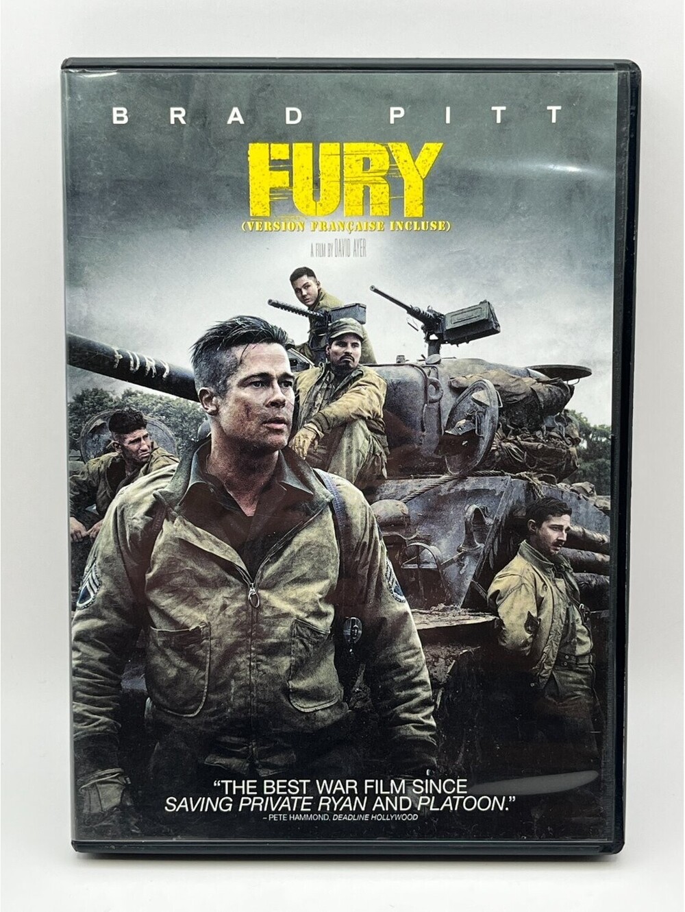 Fury DVD Canadian Bilingual Edition Brad Pitt War Region 1 David Ayer